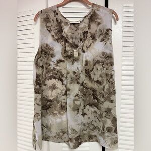 Susan Graver Floral Sleeveless Blouse